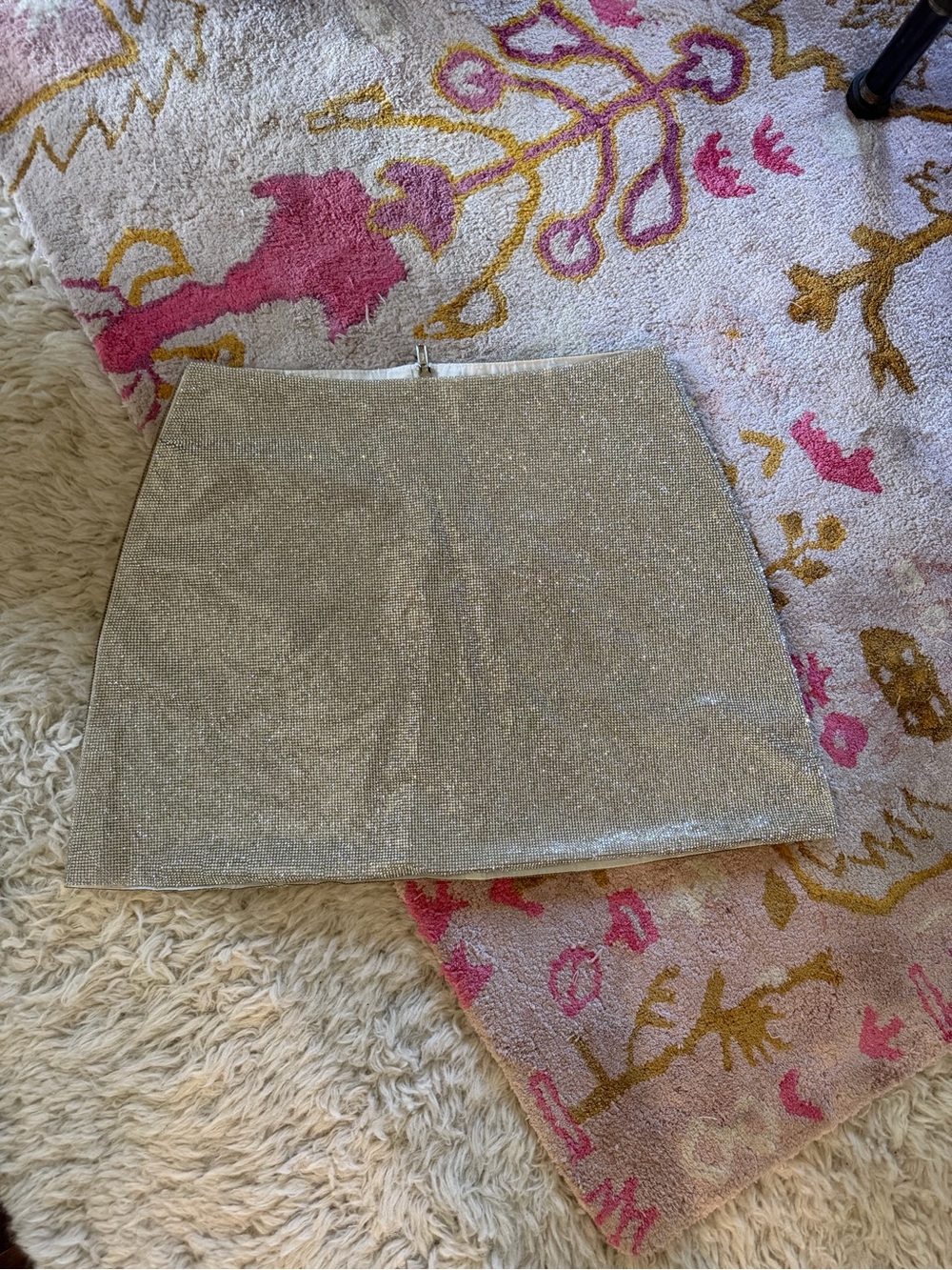 12th Tribe Silver Glitter Mini Skirt